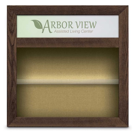 Outdoor Enclosed Combo Board,42x32,Satin Frame/Burg & Dark Spruce